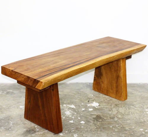 Natural Edge Oak Bench by Strata