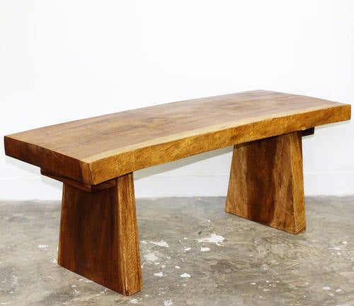 Natural Edge Walnut Bench by Strata