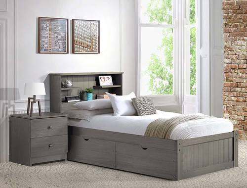 Newport Bookcase Bed Gray by Innovations
