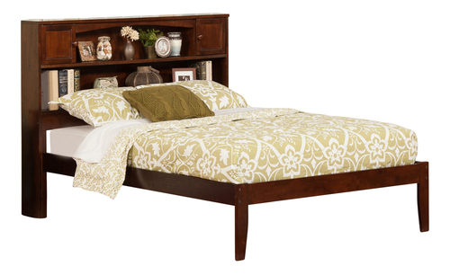 Newport Antique Walnut Bookcase Platform Bed by Atlantic Furniture