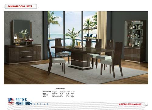 BU 292 Walnut Buffet w/Mirror, 2 Doors & 3 Drawers by Pantek Furniture
