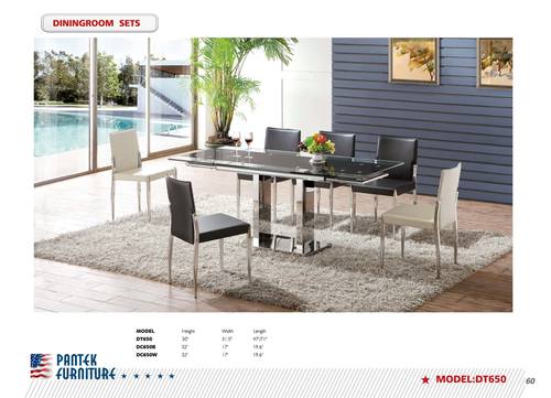 DC 650 W White Dining Chair w/Cushion by Pantek Furniture
