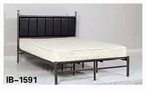 IB 1591 Iron Bed w/Cushioned Headboard by Pantek Furniture