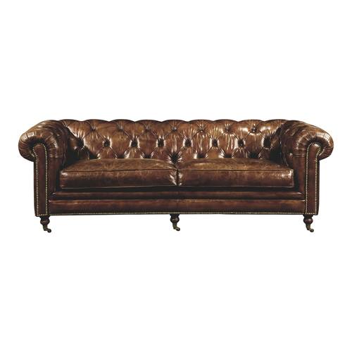 Birmingham Sofa Cappuccino Brown Leather by Moe's Home Collection