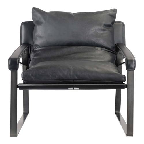 Connor Club Chair Onyx Black Leather by Moe's Home Collection