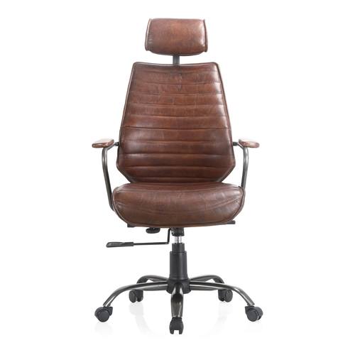 Executive Office Chair Cappuccino Brown Leather by Moe's Home Collection