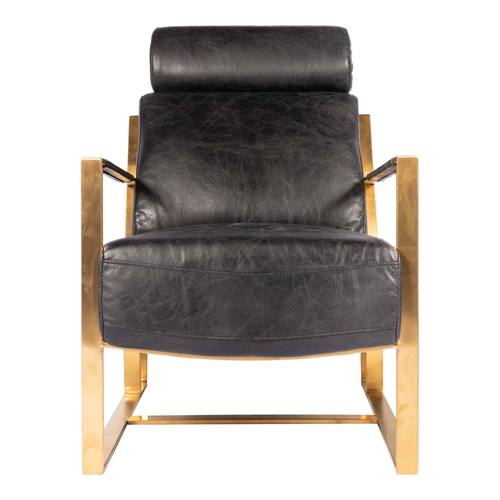 Paradiso Chair Onyx Black Leather by Moe's Home Collection
