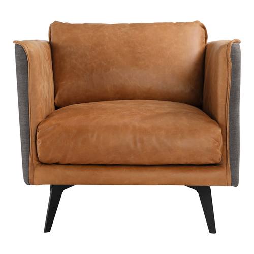 Messina Leather Arm Chair Cigare Tan Leather by Moe's Home Collection