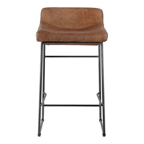 Starlet Counter Stool Open Road Brown Leather (Set of 2) by Moe's Home Collection