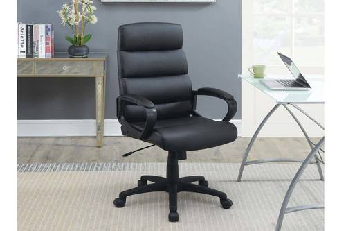 F1683 Black Faux Leather Office Chair by Poundex