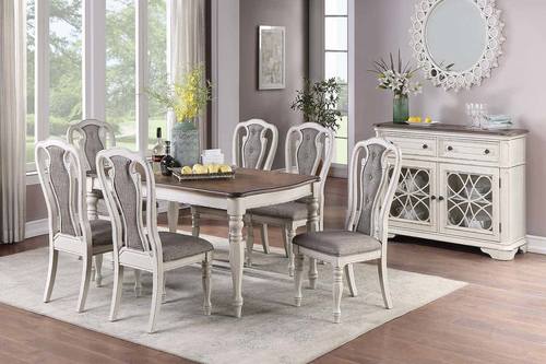 F1825 White Upholstered Cushion Dining Chair