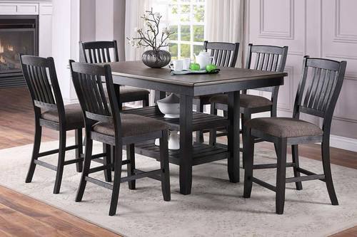 F2439 Dark Coffee Rubberwood Counter Height Table by Poundex