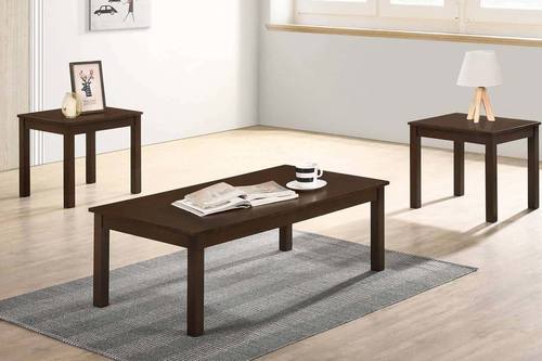F3191 Brown Paper Veneer Top 3-Pcs Coffee Table Set by Poundex
