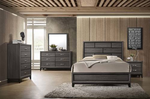 F4961 Foil Grey Solid Wood Frame Nightstand by Poundex
