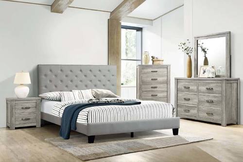 F5448 Grey Plywood Dresser by Poundex