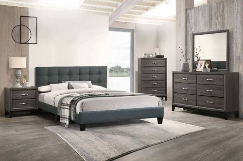F9531 Charcoal Polyfiber Fabric Bed by Poundex