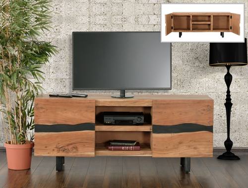 Natural wood 2024 media console