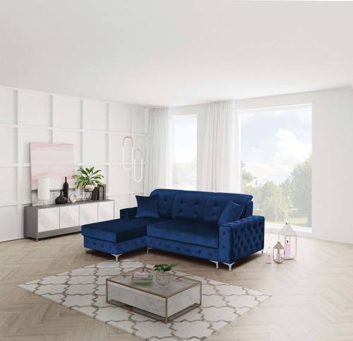 Verso Mini Blue Sectional Sofa by Skyler Designs