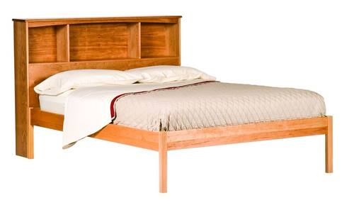 Shaker Basic Natural Platform Bed w/Bookcase Headboard by Comfort Pure