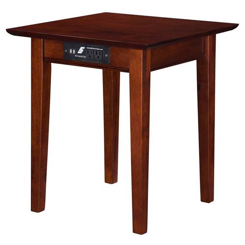 Shaker End Table Antique Walnut w/Charger by Atlantic Furniture