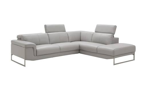 Athena Leather Sectional Gray by J&M Furniture