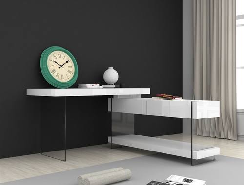 Cloud High Gloss White Desk by J&M Furniture