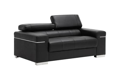 Soho Premium Italian Leather Loveseat Black by J&M Furniture