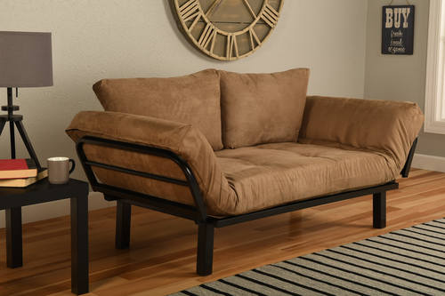Spacely Futon Daybed Lounger with Mattress Suede Peat at Futonland