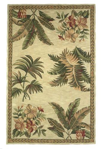 Sparta Ivory Tropical Oasis Area Rug by KAS Rugs