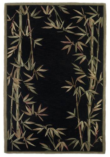 Sparta Black Bamboo Border Area Rug by KAS Rugs