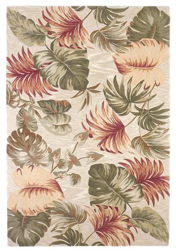 Sparta Beige Palm Leaves Area Rug by KAS Rugs