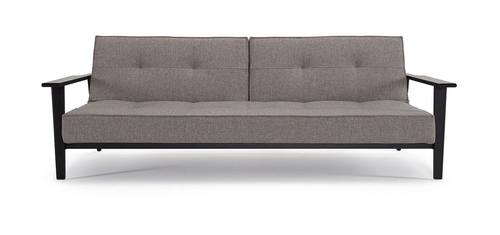 Splitback Sofa Bed w/Black Frej Arms Mixed Dance Aqua Petrol by Innovation