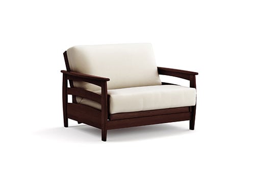 Futon Frame Twin Chair Size Galena Black Walnut Wall Hugger at Futonland