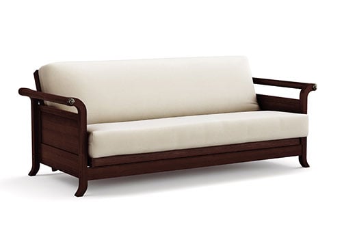 Futon Frame - Full Size - Lexington Dark Cherry Wall Hugger by Strata Furniture