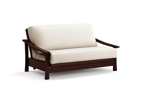 Futon Frame - Loveseat Size - Pagoda Black Walnut Wall Hugger by Strata Furniture