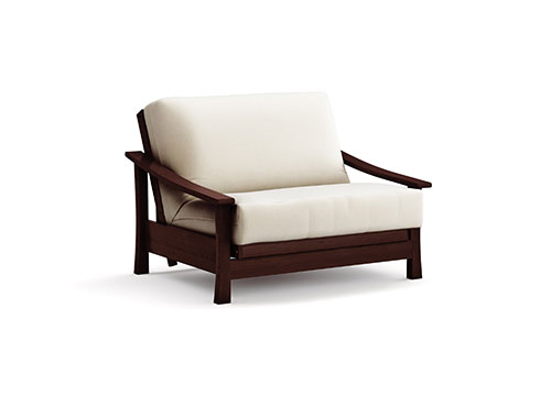 Futon Frame - Twin Chair Size - Pagoda Black Walnut Wall Hugger by Strata Furniture