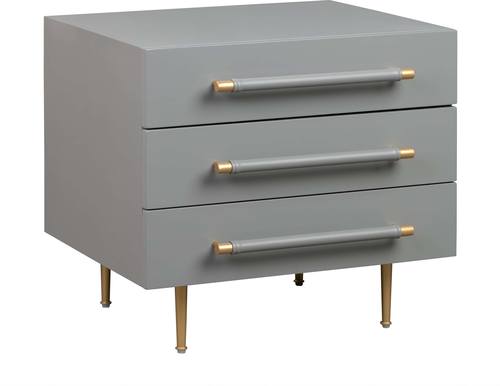 Trident Gray Nightstand by TOV Furniture