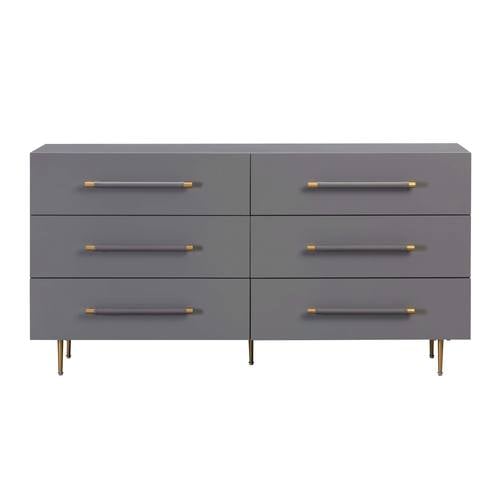 Trident Gray 6 Drawer Dresser by TOV Furniture