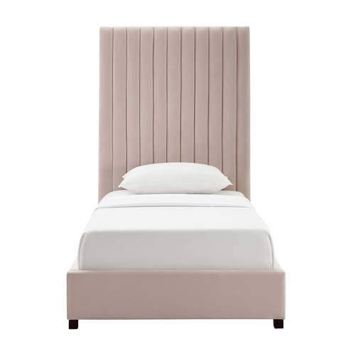 Arabelle Blush Velvet Twin Bed by TOV Furniture