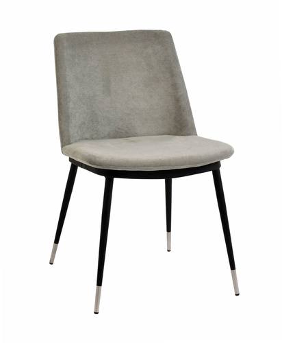 Evora Gray Velvet Chair w/Silver Legs - Set of 2 by TOV Furniture