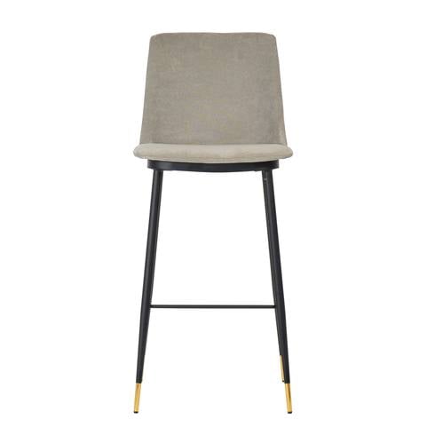 Evora Gray Velvet Counter Stool (Set of 2) by TOV Furniture