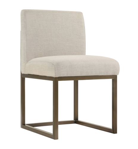 Haute Beige Linen Chair w/Brass Legs by TOV Furniture