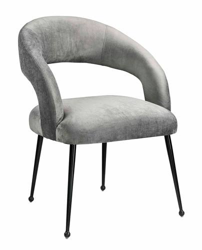 Rocco Slub Gray Dining Chair by TOV Furniture