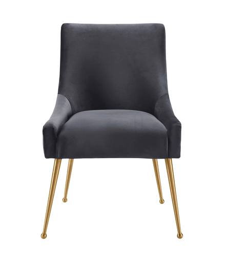 Beatrix Pleated Gray Velvet Side Chair by TOV Furniture