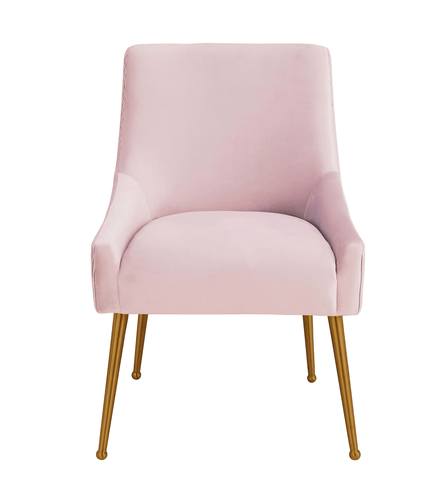 Beatrix Pleated Blush Velvet Side Chair by TOV Furniture
