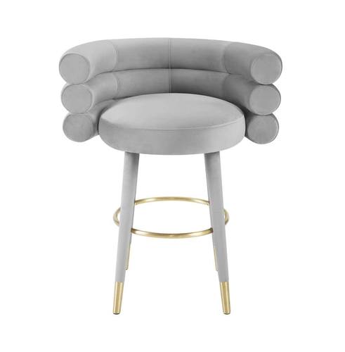 Betty Gray Velvet Counter Stool by TOV Furniture