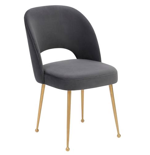 Swell Dark Gray Velvet Chair by TOV Furniture