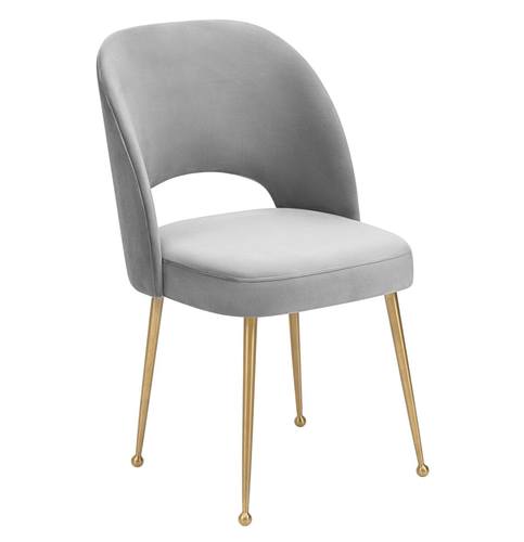Swell Light Gray Velvet Chair by TOV Furniture