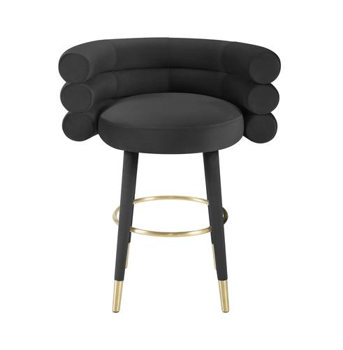 Betty Black Velvet Counter Stool by TOV Furniture