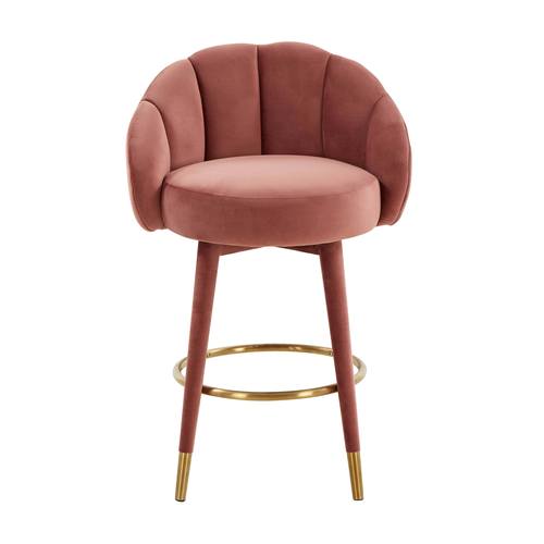 Myla Salmon Swivel Counter Stool by TOV Furniture